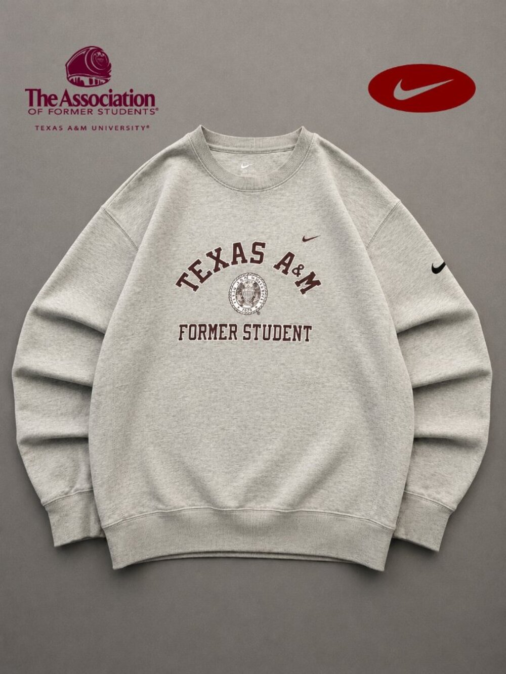 Nike Texas A&M Former Student Crewneck Sweatshirt Gray Men's XL